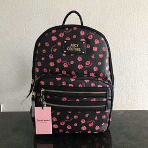 Juicy Couture Black Ditzy Rose Neonlight Backpack